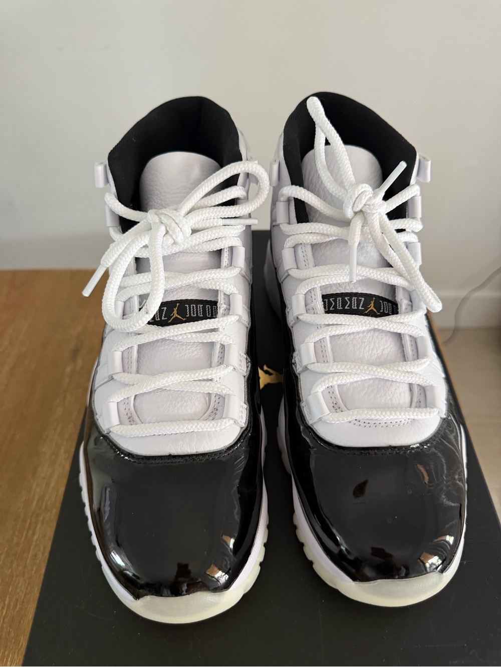 Jordan Kids White and Black High Top Sneakers